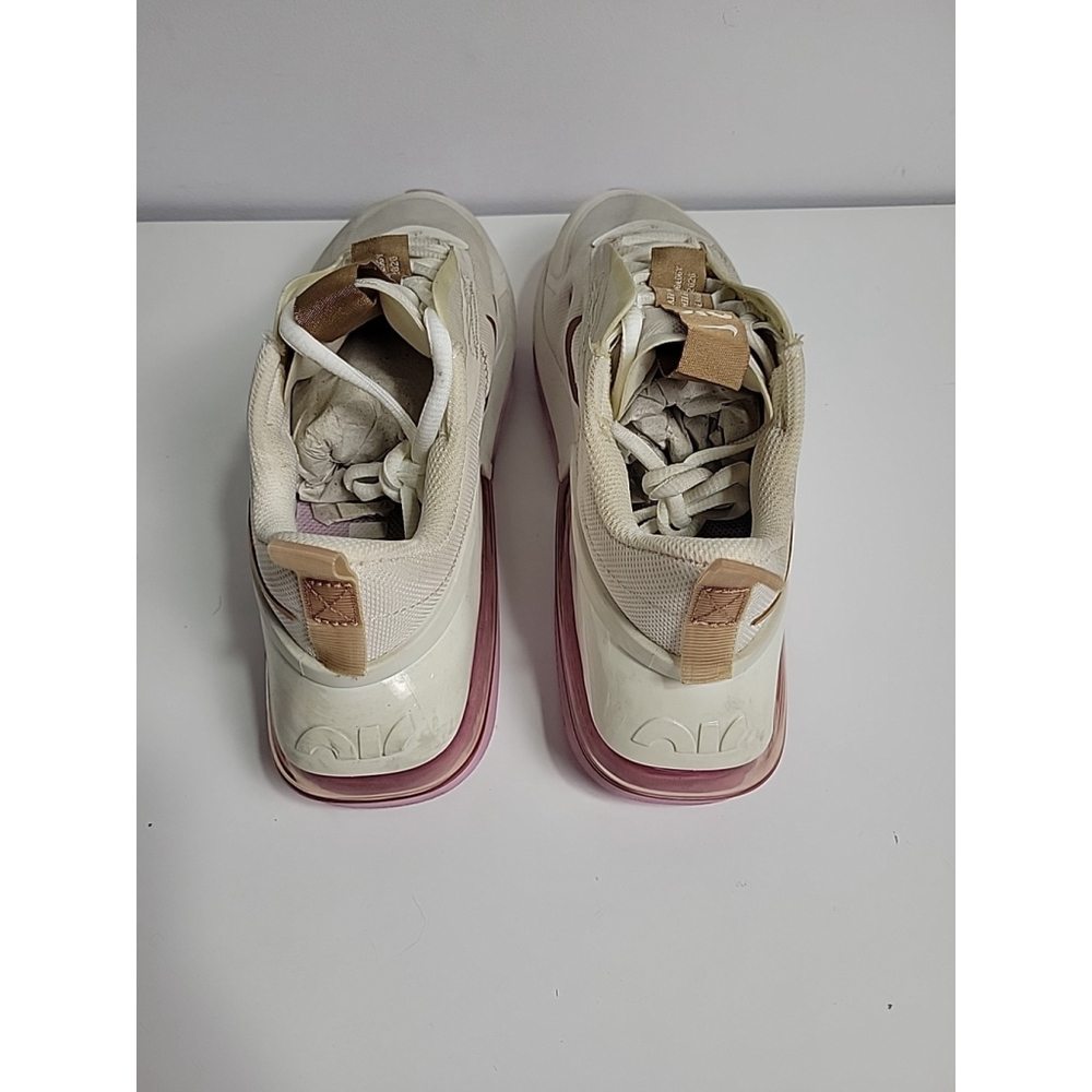 Nike Women's Cream and Pink Athletic Sneakers with Brown Swoosh - Picture 6 of 9